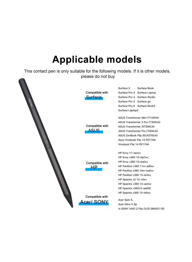2 In 1 Capacitive Touch Stylus Pen Black