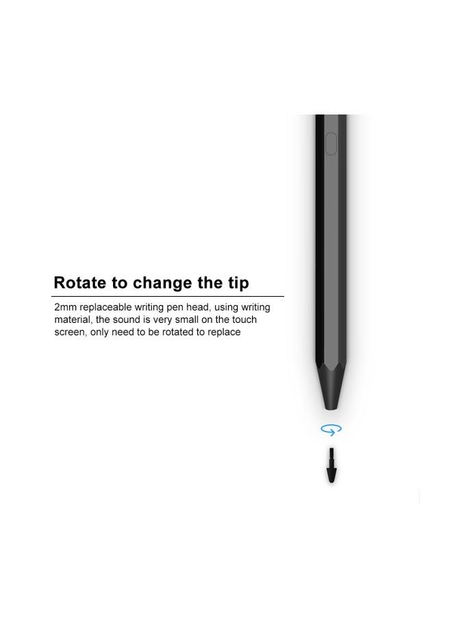 2 In 1 Capacitive Touch Stylus Pen Black