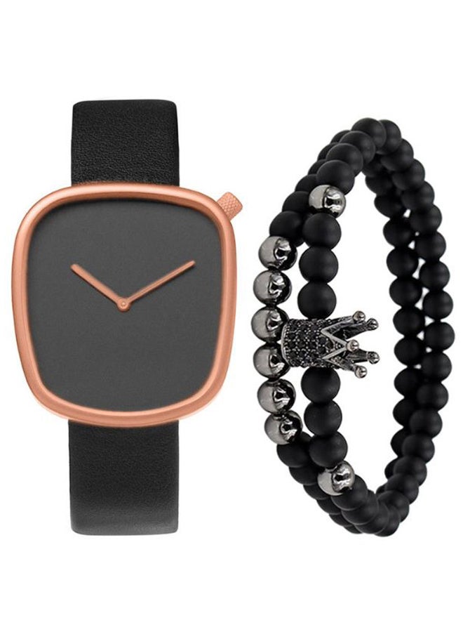 Generic - men 3-Piece Analog Watch And Bracelet Set 2692 - Image 1