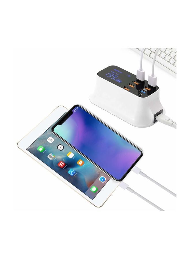 شاحن USB بـ8 منافذ أبيض - Image 2