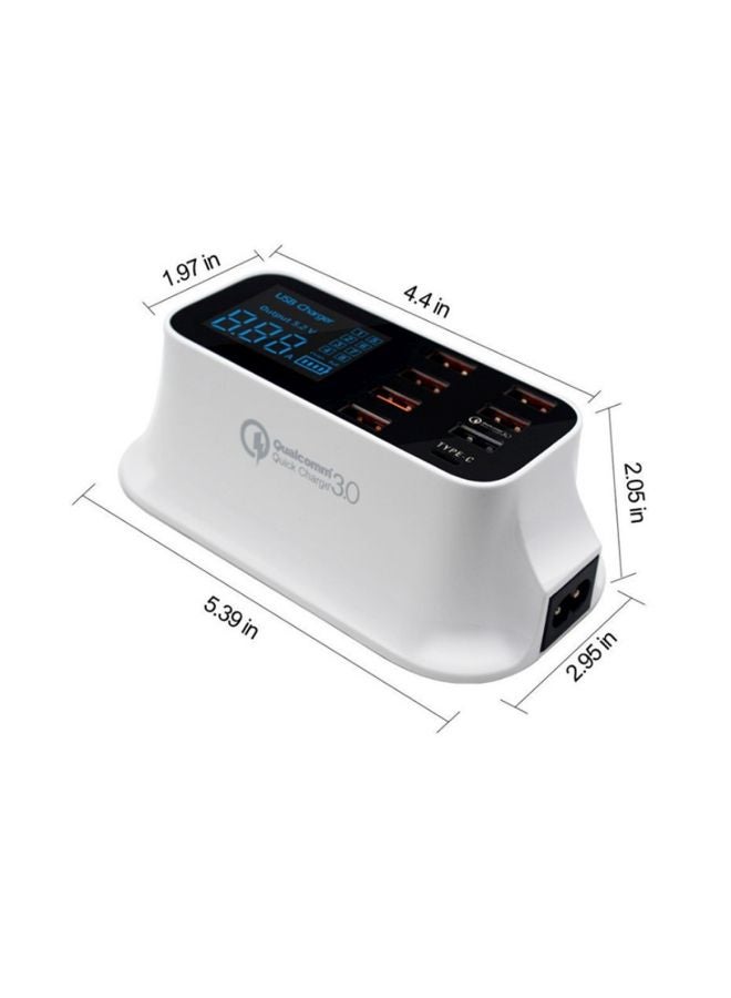 شاحن USB بـ8 منافذ أبيض - Image 3