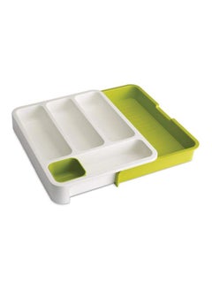 Drawer Store Adjustable Kitchen Drawer Organizer White/Green 29x37.5x6cm 