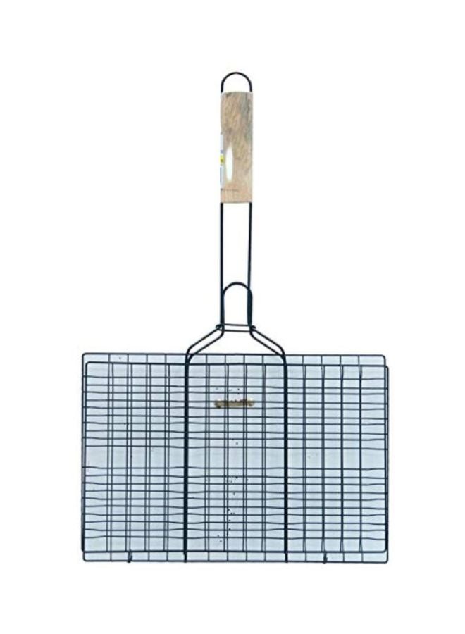 شبكة شواء مزودة بمقبض فضي / بيج 52.5X33x21.5سم