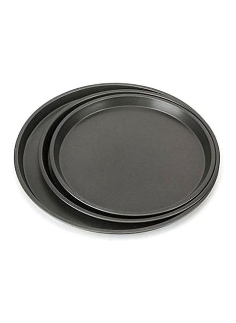 3-Piece Pizza Tray Set Black