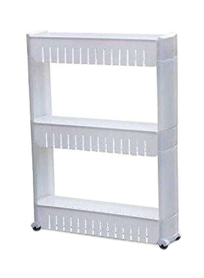 3-Shelves Storage Rack White 72x13x55cm  - Image 1