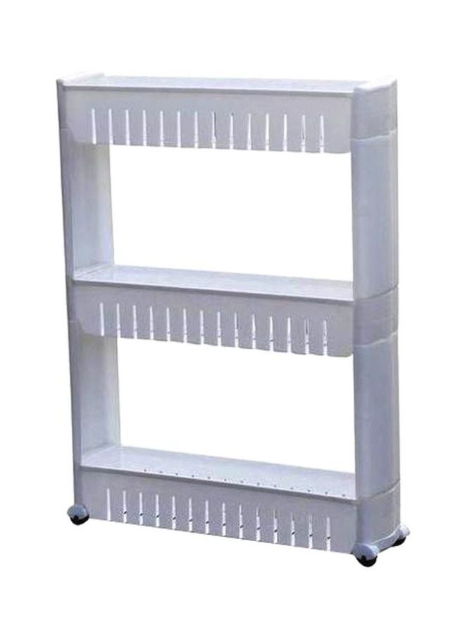 حامل تخزين بعجلات للمطبخ أبيض