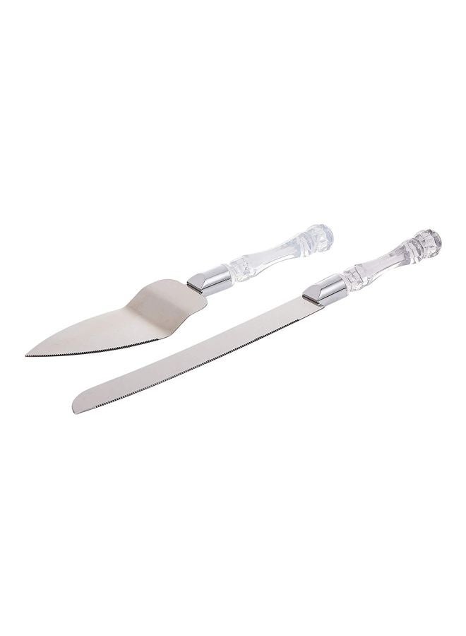 Liying Cake Knife Set With Acrylic Handle Silver 32cm  - Image 1