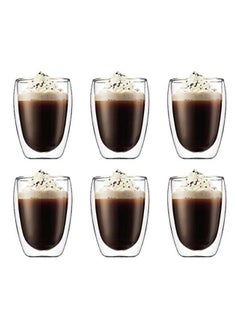 6-Piece Double Wall Glasses Clear 250ml