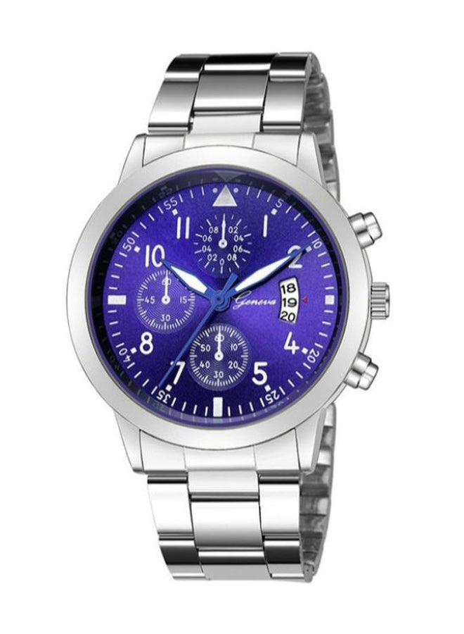 جنيفا ساعة يد بعقارب وسوار من الستانلس ستيل وشاشة لعرض التاريخ طراز NNSB03704906 men - Image 1