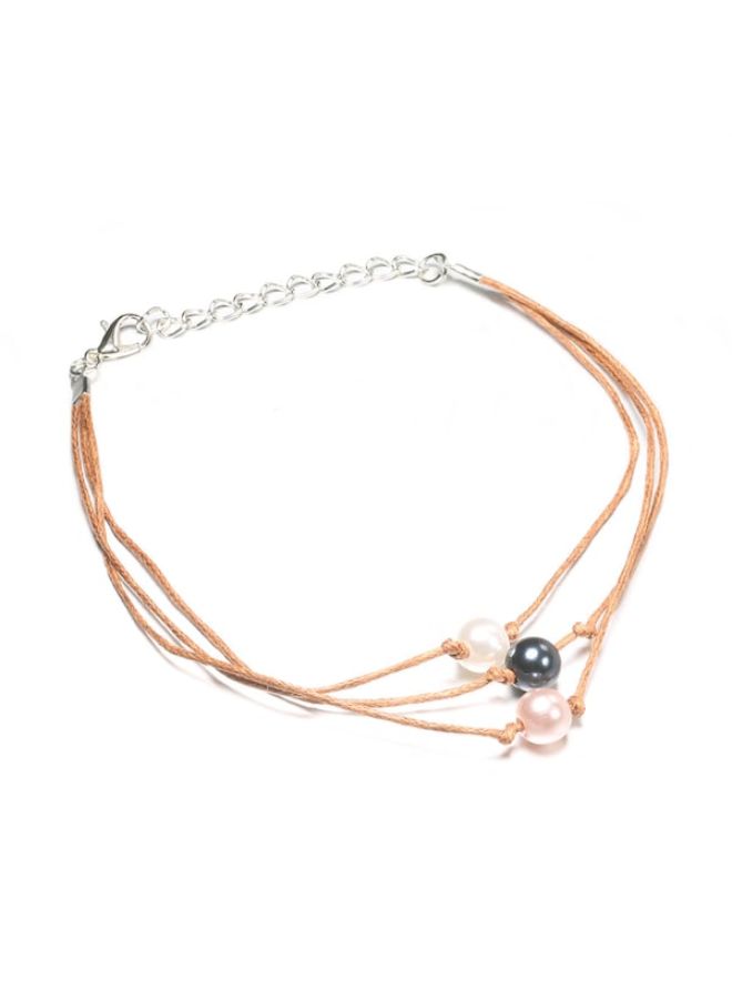 Alloy Simple Bead Design Multi- Layer Anklet Chain 