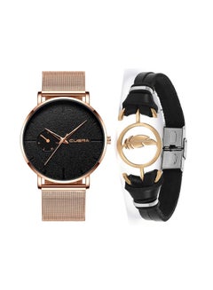 Generic Men's Fashion Date Display Analog Watch NNSB03707263 With Bracelet Set 