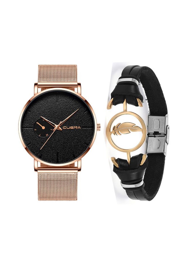 Men's Fashion Date Display Analog Watch NNSB03707263 With Bracelet Set