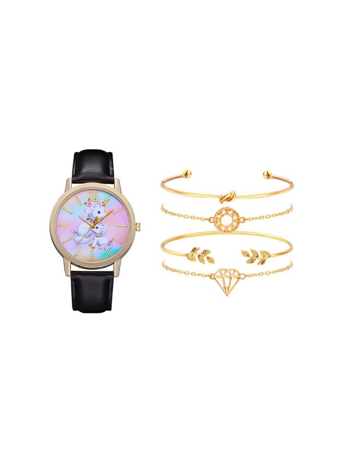 Women's Fashion Quartz Analog Watch NSSB037004849 With Unicorn Print Bracelet 