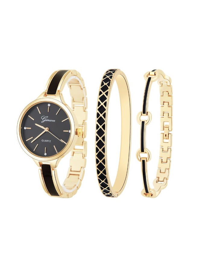 women Elegant Stainless Steel Quartz Analog Watch NSSB037006415 With Bracelet 