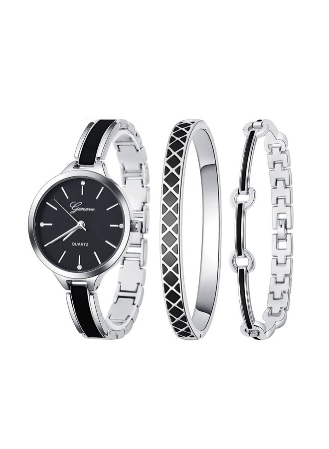 women Elegant Stainless Steel Quartz Analog Watch NSSB037006416 With Bracelet 