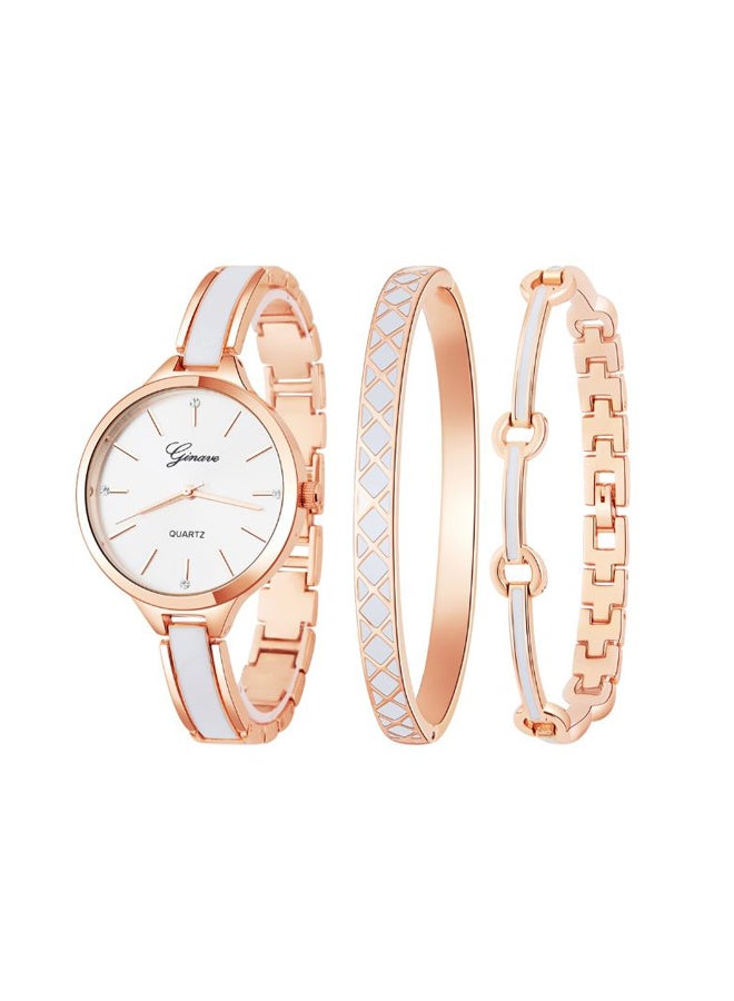 women Elegant Stainless Steel Quartz Analog Watch NSSB037006417 With Bracelet 