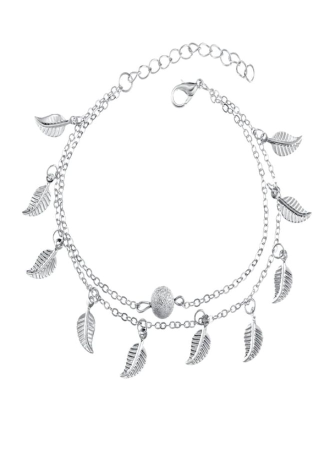 Generic - Alloy Multi-Layer Stylish Tree Leaf Anklet Chain - Image 1
