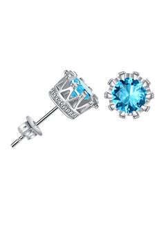 Copper Asymmetry Pattern Stud Earrings With Zircon