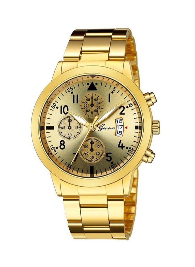 جنيفا ساعة يد بعقارب بتصميم كاجوال وبخاصية عرض التاريخ وبسوار من الستانلس ستيل طراز NNSB03705727 للرجال