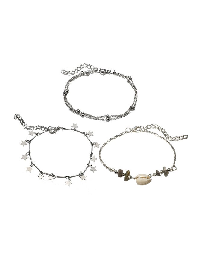 3-Piece Alloy Tassel Design Fashion Anklet Chain 