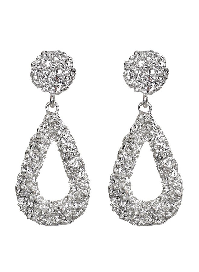 Generic Alloy Elegant Solid Hollow Out Design  Hoop Earrings 
