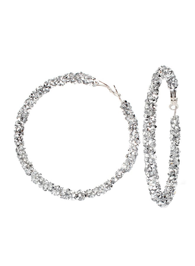 Elegant Hoop Earrings With Rhinestone 