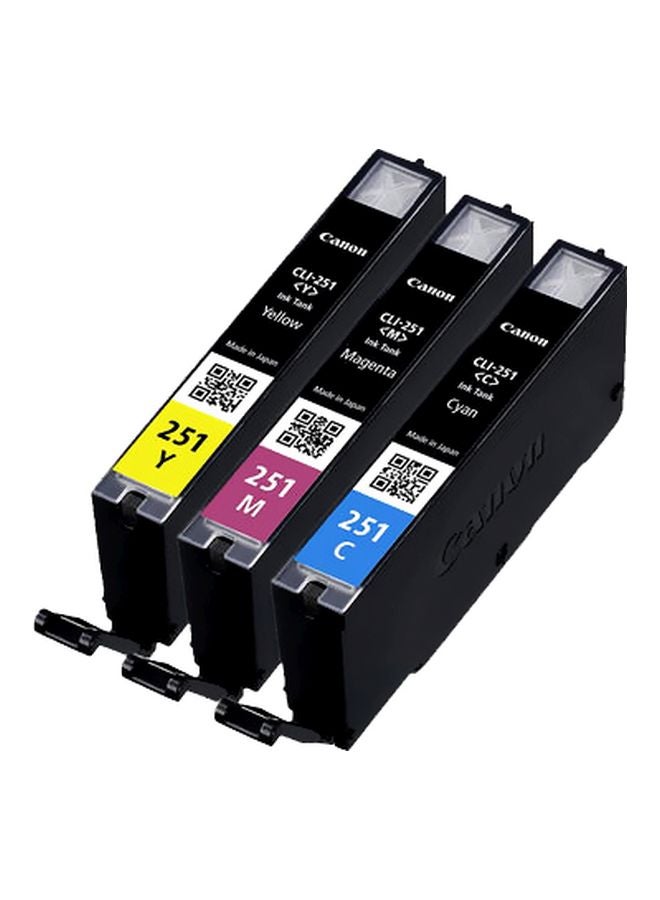 Canon 3-Piece CLI-251XL Ink Cartridge Cyan/Magenta/Yellow - Image 1