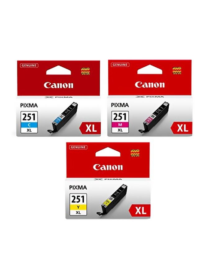 Canon 3-Piece CLI-251XL Ink Cartridge Cyan/Magenta/Yellow - Image 2