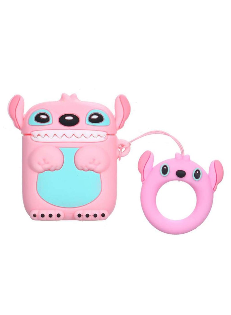 3D Female Cartoon Stitch Clamshell Earphone Sleeve Pink/Blue/Black - Image 1