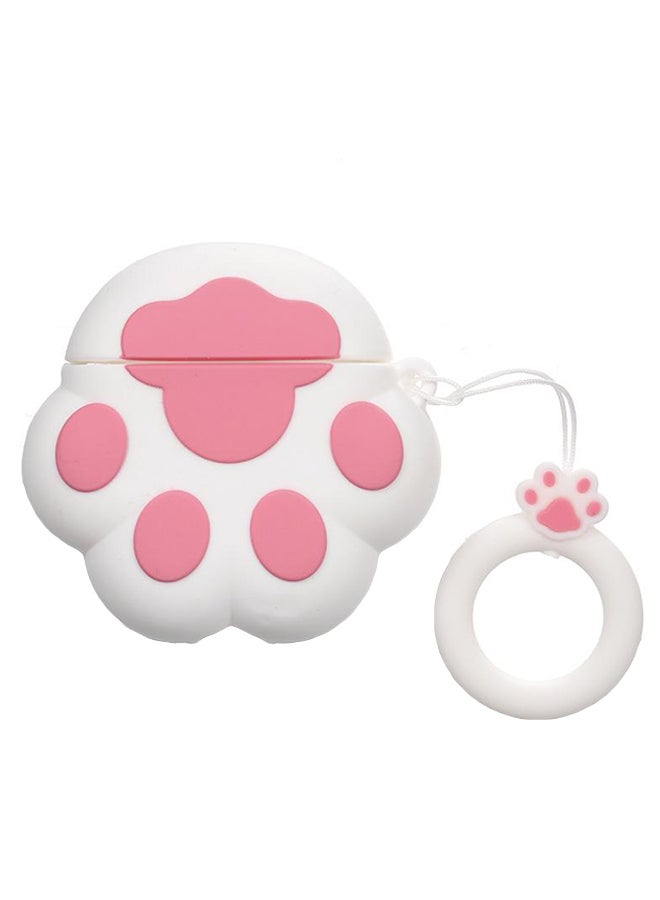 3D Cartoon Cat Claw Clamshell Earphone Sleeve Pink/White - Image 1