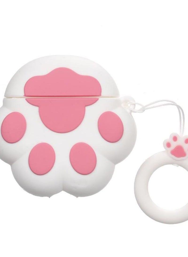 3D Cartoon Cat Claw Clamshell Earphone Sleeve Pink/White - Image 2