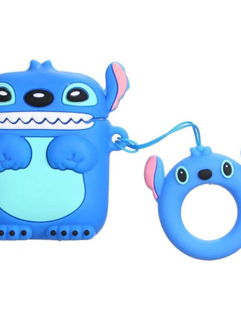 3D Male Cartoon Stitch Clamshell Earphone Sleeve Blue/White/Green - Image 2