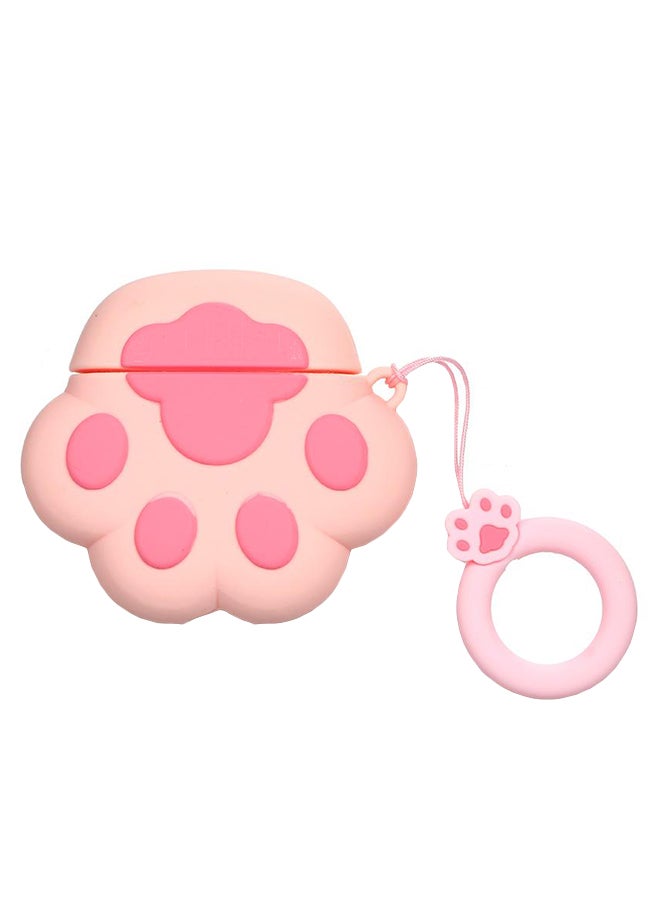 3D Cartoon Cat Claw Clamshell Earphone Sleeve Pink/Beige - Image 1