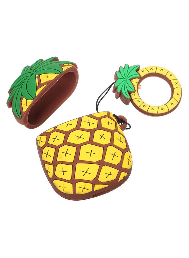 3D Fruit Series Pineapple Clamshell Earphone Sleeve Yellow/Brown/Green - Image 1