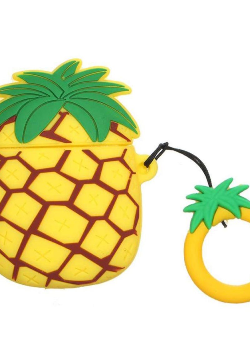 3D Fruit Series Pineapple Clamshell Earphone Sleeve Yellow/Brown/Green - Image 2