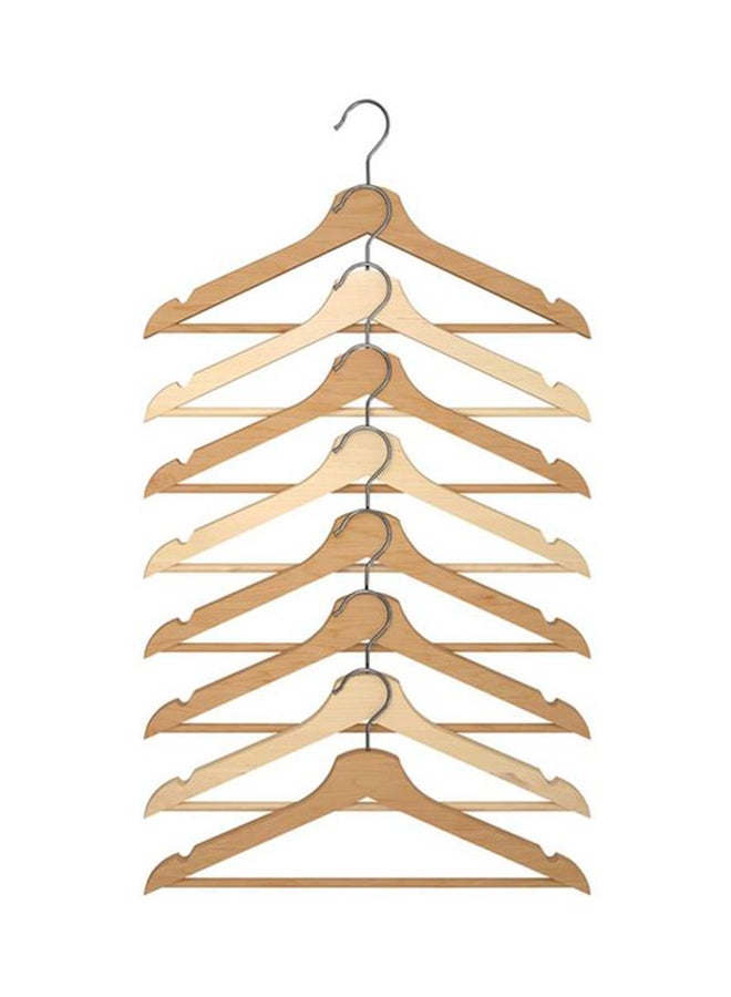 Pack Of 8 Clothes Hanger Brown/Beige 43 x 14cm 