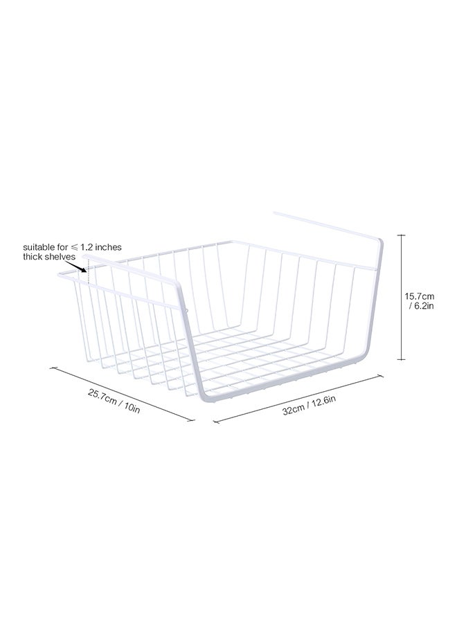 سلة تخزين من الأسلاك المعدنية يتم تعليقها تحت الرفوف أسود 32 x 15.7 x 25.7سم - Image 2