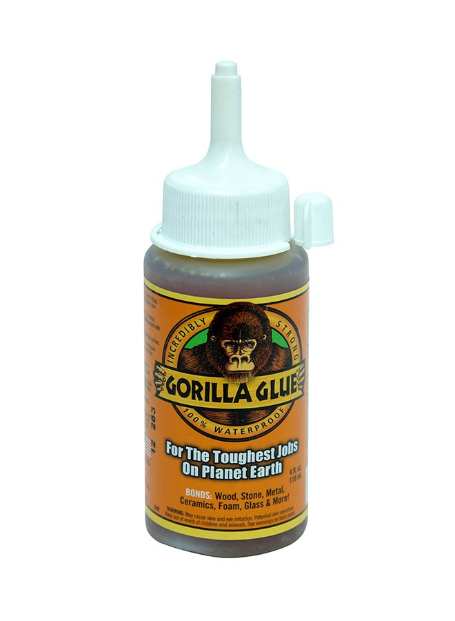 Gorilla Glue Original, 100% Waterproof, Indoor & Outdoor, Polyurethane Glue, Versatile Bonding Adhesive, Easy Application Nozzle, 4oz Bottle (Pack of 1) Clear  - Image 1