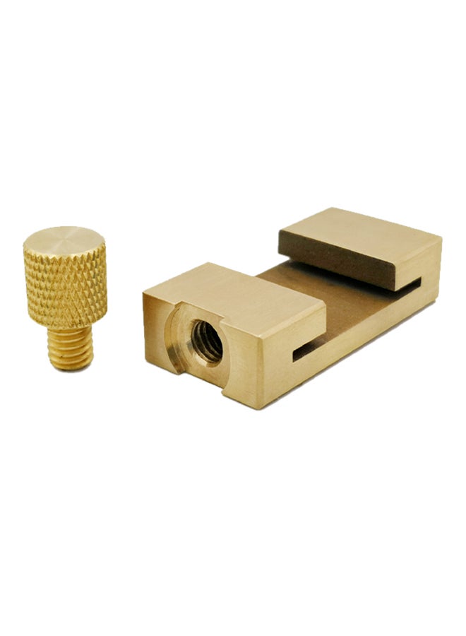 Generic Brass Positioning Block Measuring Tool Steel Ruler Gold 20 x 10 x 40mm  - Image 2