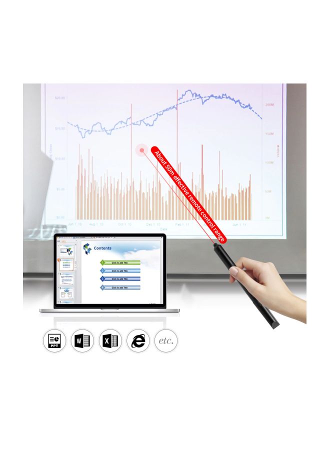 Wireless Presentation Pointer Black - Image 2