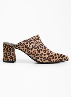 VERO MODA Lara Leopard Print Mule Brown  - Image 1