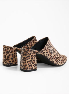 VERO MODA Lara Leopard Print Mule Brown  - Image 4