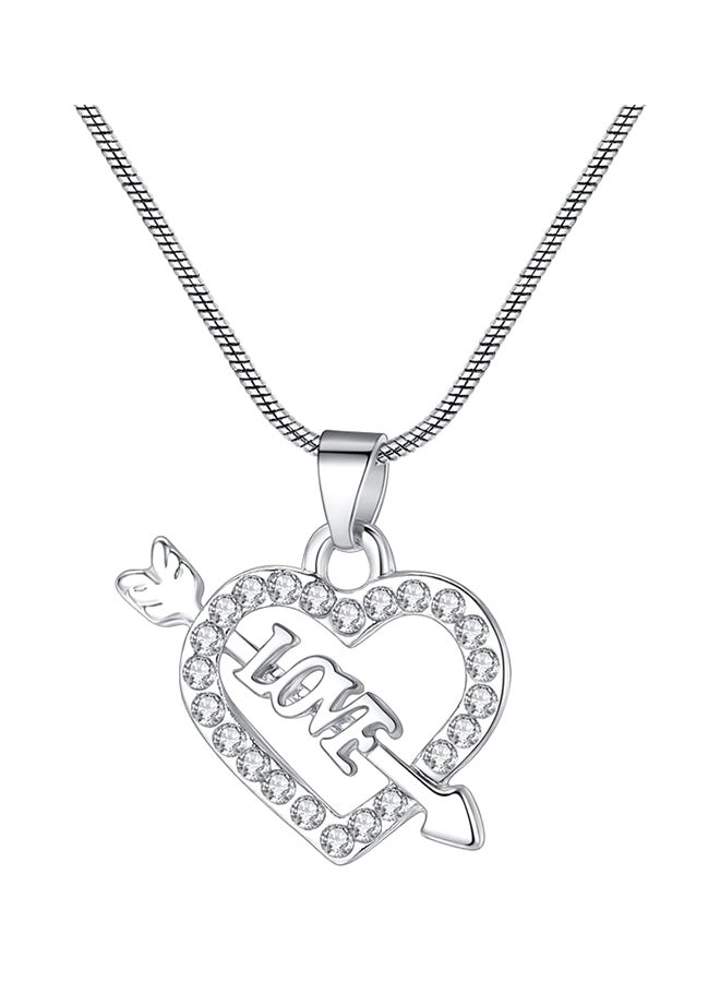 Rhinestone Love Letter Design Ladylike Pendant Necklace  - Image 2