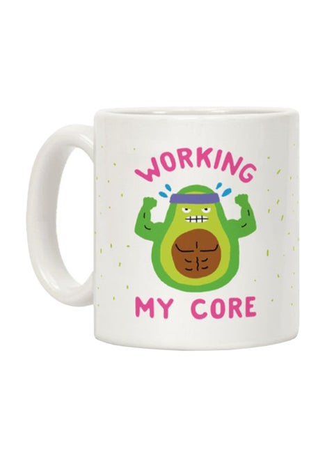Working My Core Printed Coffee Mug White