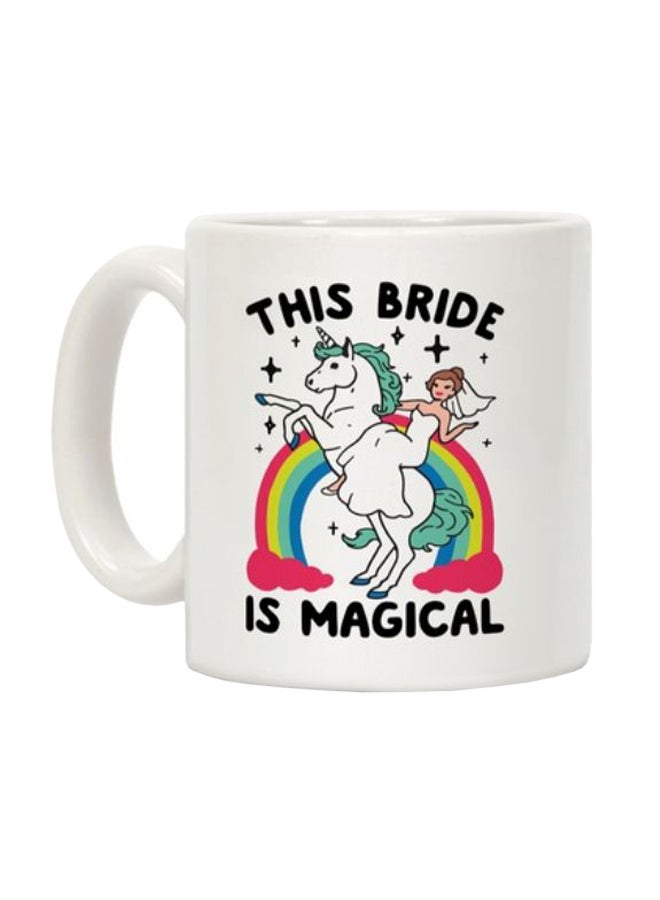 مج قهوة مزين بطبعة "This Bride Is Magical" أبيض