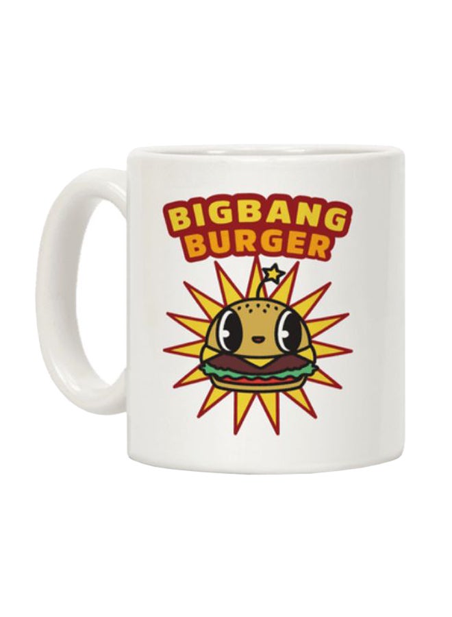 مج قهوة بطبعة عبارة "Big Bang" أبيض