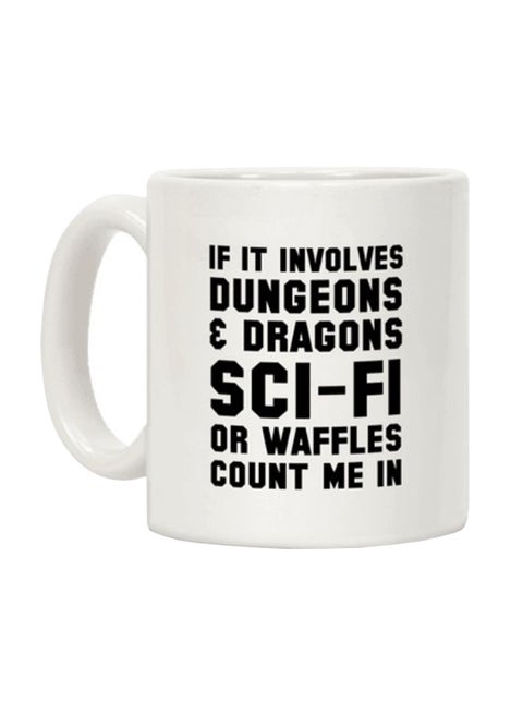 If It Involves Waffles Count Me In Printed Coffee Mug White