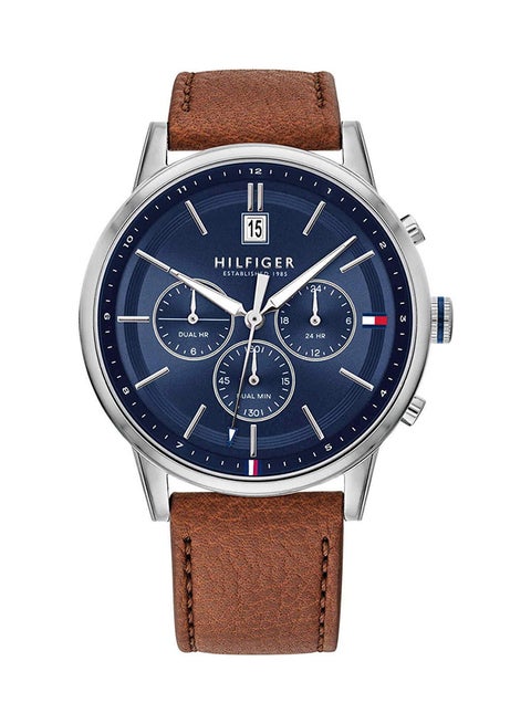 Men's Leather Strap Chronograph Wrist Watch 1791629