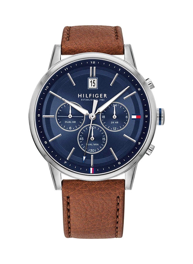 TOMMY HILFIGER - Men's Leather Strap Chronograph Wrist Watch 1791629 - Image 1