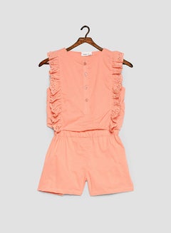 NAME IT Kids Lace Trim Playsuit Blooming Dahlia  - Image 1
